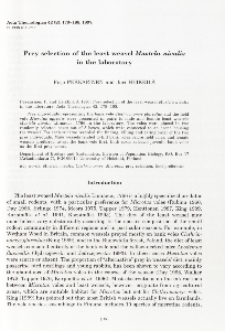 Prey selection of the least weasel Mustela nivalis in the laboratory