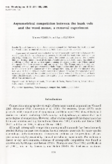 Asymmetrical competition between the bank vole and the wood mouse, a removal experiment