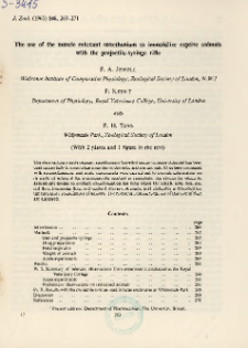 The use of the muscle relaxant suxethonium to immobilize captive animals with the projectile-syringe rifle