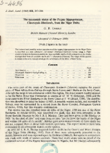 The taxonomic status of the Pygmy hippopotamus Choeropsis liberiensis , from the Niger Delta