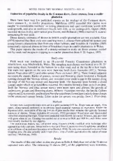 Estimation of population density in the Common shrew, Sorex araneus, from a conifer plantation