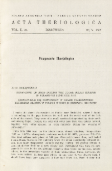 Behaviour of bats during the total solar eclipse in Poland on June 30th,1954; Zachowanie się nietoperzy w czasie całkowitego zaćmienia słońca w Polsce w dniu 30 czerwca 1954 roku