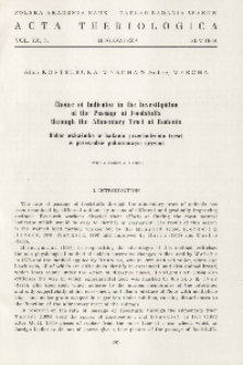 Choice of indicator in the investigation of the passage of foodstuffs through the alimentary tract of rodents; Dob&oacute;r wskaźnika w badaniu przechodzenia treści w przewodzie pokarmowym gryzoni