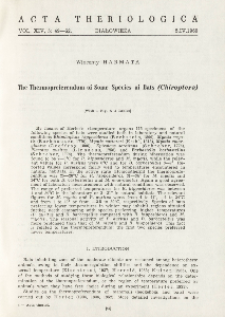 The thermopreferendum of some species of bats (Chiroptera)