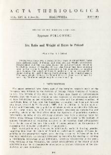 Studies on the european hare. XXII. Sex ratio and weight of hares in Poland
