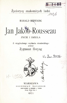 Jan Jakób Rousseau : życie i dzieła