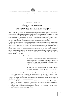 Ludwig Wittgenstein and "Metaphysics as a Kind of Magic"