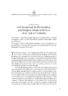 Carl Stumpf and the Philosophical-psychological Debate at the Turn of 19th and 20th Centuries