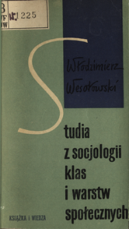 Studia z socjologii klas i warstw społecznych