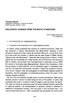 Philosophy-Science from the biotic standpoint