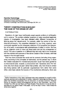 Theory construction in biology. The case of the origin of life
