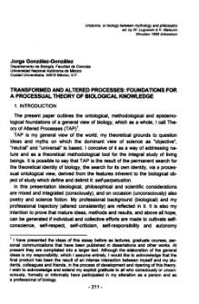 Transformed and altered processes. Foundations for a processual theory of biological knowledge
