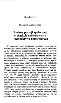 Zmiany pozycji społecznej w aspekcie subiektywnym - perspektywa por&oacute;wnawcza
