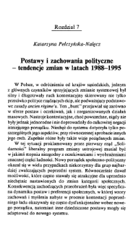 Postawy i zachowania polityczne - tendencje zmian w latach 1988-1995
