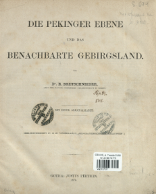 Die Pekinger Ebene und das benachbarte Gebirgsland