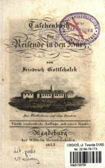 Taschenbuch f&uuml;r Reisende in den Harz