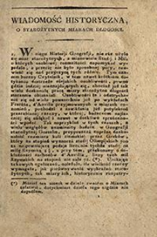 Wiadomość historyczna, o starożytnych miarach długości