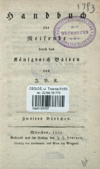Handbuch für Reisende durch das Königreich Baiern. Bdch. 2
