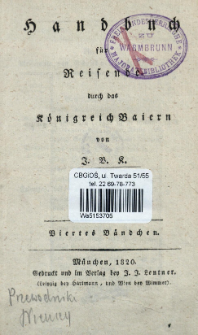 Handbuch für Reisende durch das Königreich Baiern. Bdch. 4