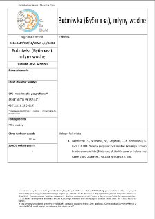 Bubniwka (Бубнівка), watermills