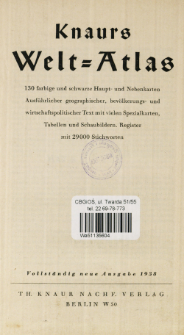 Knaurs Welt-Atlas : 130 farbige und schwarze Haupt- und Nebenkarten. Ausf&uuml;hrlicher geographischer, bev&ouml;lkerungs- umd wirtschaftspolitischer Text mit vielen Spezialkarten, Tabellen und Schaubildern. Register mit 29 000 Stichworten