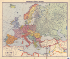 Columbus-Karte Europa : vom Nordkap bis &Auml;gypten vom Atl. Ozean bis Sibirien : vielfarbige Karte im Ma&szlig;stab 1:7 000 000