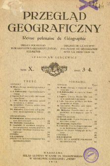 Przegląd Geograficzny T. 10 z. 3-4 (1930)