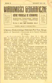 Wiadomości Geograficzne R. 2 z. 3-4 (1924)