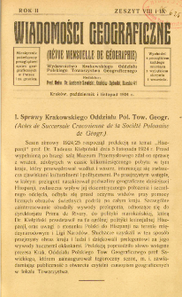 Wiadomości Geograficzne R. 2 z. 8-9 (1924)