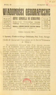 Wiadomości Geograficzne R. 4 z. 4 (1926)