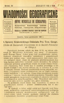 Wiadomości Geograficzne R. 4 z. 7-8 (1926)