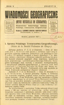 Wiadomości Geograficzne R. 5 z. 10 (1927)