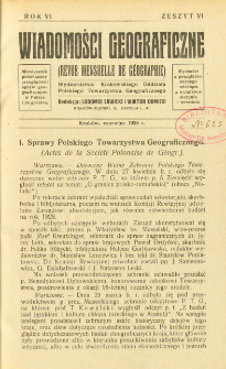 Wiadomości Geograficzne R. 6 z. 6 (1928)