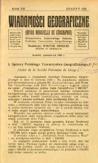 Wiadomości Geograficzne R. 7 z. 8 (1929)