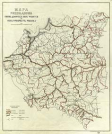 Mapa przeglądowa śr&oacute;dlądowych dr&oacute;g wodnych w Rzeczypospolitej Polskiej = Carte de voies d'eau m&eacute;diterran&eacute;ennes de la R&eacute;publique Polonaise
