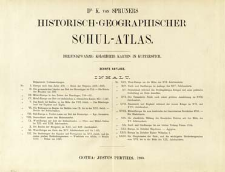 Dr. K. von Spruners Historisch-Geographischer Schul-Atlas : dreiundzwanzig kolorierte Karten in Kupferstich