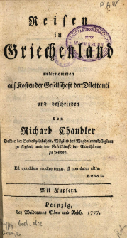 Reisen in Griechenland : unternommen auf Kosten der Gesellschaft der Dilettanti