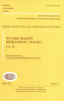 Wyniki badań bioklimatu Polski. Cz. 2 = Results of bioclimatic research of Poland