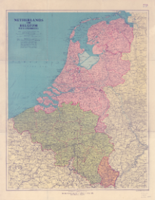 Netherlands and Belgium with Luxembourg : scale 1:760,320, 12 english miles to 1 inch