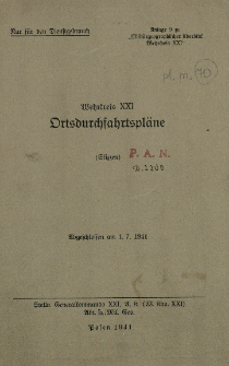 Wehrkreis XXI : Ortsdurchfahrtspl&auml;ne (Stizzen)
