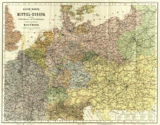 ReiseKarte von Mittel-Europa : mit Angabe der Bahnstationen und Postverbindungen