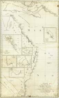 Carte D'Une Partie De La Nouvelle Hollande, de L'Isle Des Arsacides d&eacute;couverte par Mrs. De Bougainville De Surville et Shortland; et de quelques autres C&ocirc;tes De La Mer Du Sud
