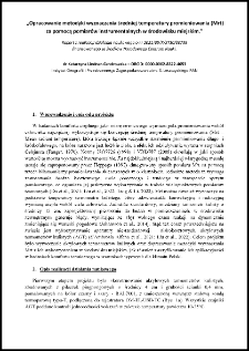 Opracowanie metodyki wyznaczania średniej temperatury promieniowania (Mrt)za pomocą pomiar&oacute;w instrumentalnych w środowisku miejskim : tekst
