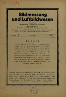 Bildmessung und Luftbildwesen : deutsche und österreichische Fachzeitschrift unter Mitarbeit der Internationalen Gesellschaft für Photogrammetrie 9. Jahrg. Heft 2 (1934)