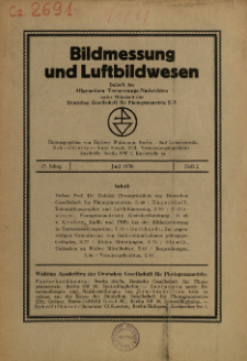 Bildmessung und Luftbildwesen : deutsche und österreichische Fachzeitschrift unter Mitarbeit der Internationalen Gesellschaft für Photogrammetrie 13. Jahrg. Heft 2 (1938)