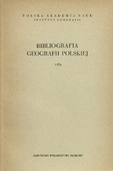Bibliografia Geografii Polskiej 1954