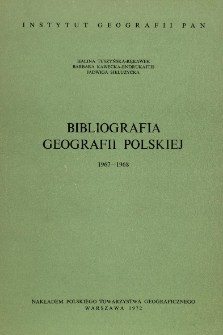 Bibliografia Geografii Polskiej 1967-1968