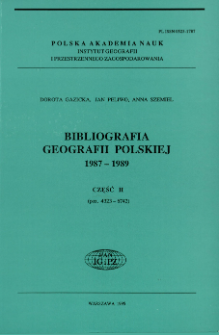 Bibliografia Geografii Polskiej1987-1989 Część II