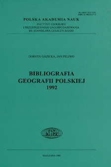 Bibliografia Geografii Polskiej 1992
