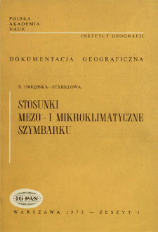 Stosunki mezo- i mikroklimatyczne Szymbarku = Meso- and microclimatic conditions at Szymbark